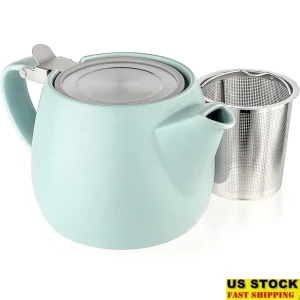 Porcelain Teapot with Stainless Steel Lid Extra-Fine Infuser