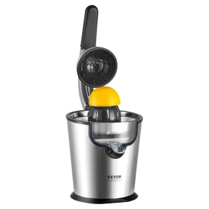 SucceBuy Electric Citrus Juicer Orange Juice Squeezer with Two Size Juicing Cones 300W Stainless Steel Orange Juice Maker