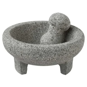 Granite Mortar and Pestle - Traditional Molcajete for Grinding Spices, Herbs & Salsas, Natural Stone Tool with Rough Surface